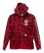 Aape BY A BATHING APEエーエイプ バイ アベイシングエイプ）の古着「ジップパーカー」｜レッド