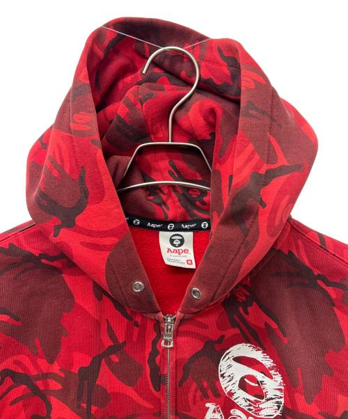 Aape BY A BATHING APE（エーエイプ バイ アベイシングエイプ）Aape BY A BATHING APE (エーエイプ バイ アベイシングエイプ) ジップパーカー レッド サイズ:Ｍの古着・服飾アイテム