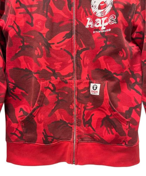 Aape BY A BATHING APE（エーエイプ バイ アベイシングエイプ）Aape BY A BATHING APE (エーエイプ バイ アベイシングエイプ) ジップパーカー レッド サイズ:Ｍの古着・服飾アイテム