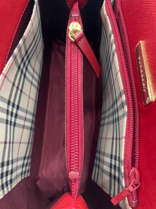 BURBERRY（バーバリー）BURBERRY (バーバリー) ハンドバッグ サフィアーノ レッドの古着・服飾アイテム