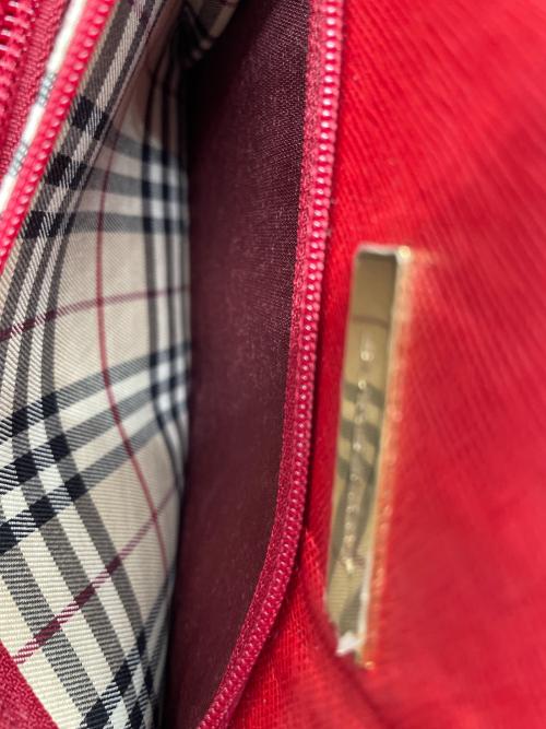 BURBERRY（バーバリー）BURBERRY (バーバリー) ハンドバッグ サフィアーノ レッドの古着・服飾アイテム