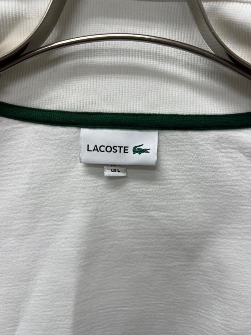 LACOSTE（ラコステ）LACOSTE (ラコステ) アシンメトリーボーダーハイネックジャケット ホワイト×ネイビー サイズ:Ｌの古着・服飾アイテム