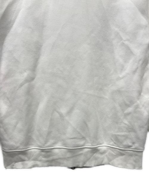 LACOSTE（ラコステ）LACOSTE (ラコステ) アシンメトリーボーダーハイネックジャケット ホワイト×ネイビー サイズ:Ｌの古着・服飾アイテム