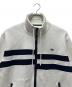 中古・古着 LACOSTE (ラコステ) アシンメトリーボーダーハイネックジャケット ホワイト×ネイビー サイズ:Ｌ：10000円