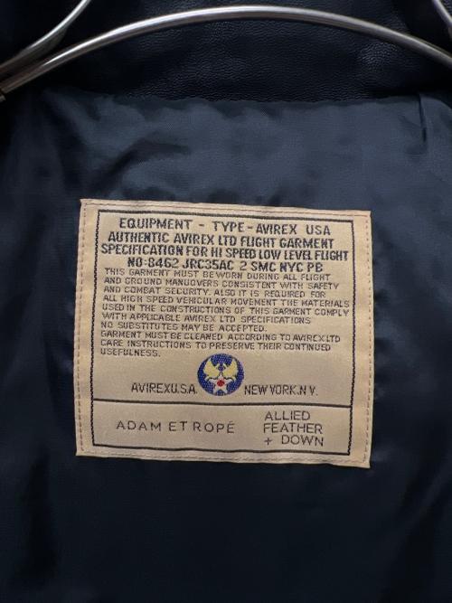 AVIREX（アヴィレックス）AVIREX (アヴィレックス) Adam et Rope (アダム エ ロペ) レザーダウンジャケット ブラック サイズ:Ｍの古着・服飾アイテム