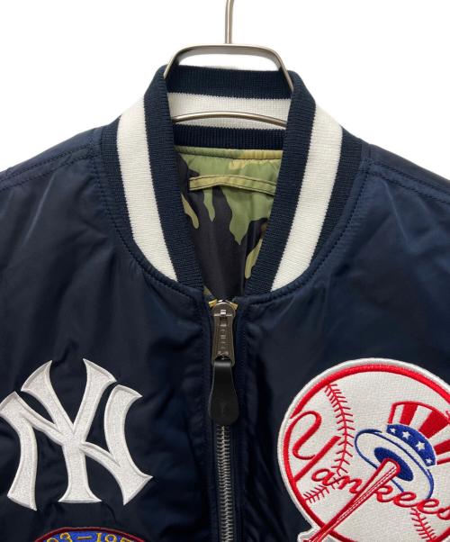 ALPHA（アルファ）ALPHA (アルファ) New Era (ニューエラ) MLB (エムエルビー) フライトジャケット ネイビー サイズ:Ｓの古着・服飾アイテム