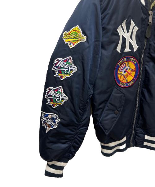 ALPHA（アルファ）ALPHA (アルファ) New Era (ニューエラ) MLB (エムエルビー) フライトジャケット ネイビー サイズ:Ｓの古着・服飾アイテム
