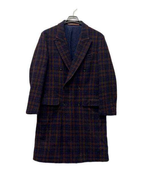 SCYE（サイ）SCYE (サイ) ウールチェックダブルコート ブラウン サイズ:３６の古着・服飾アイテム