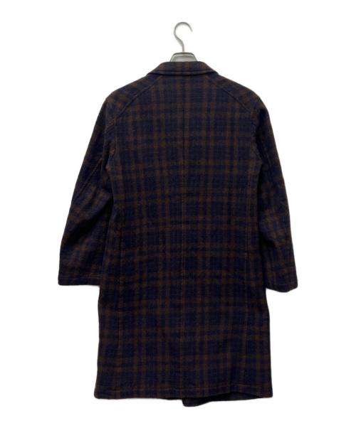 SCYE（サイ）SCYE (サイ) ウールチェックダブルコート ブラウン サイズ:３６の古着・服飾アイテム