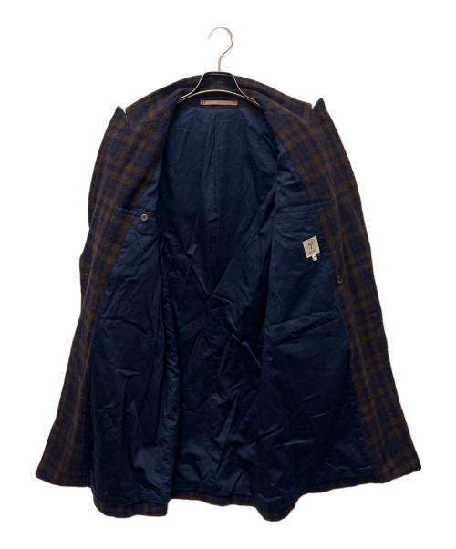 SCYE（サイ）SCYE (サイ) ウールチェックダブルコート ブラウン サイズ:３６の古着・服飾アイテム