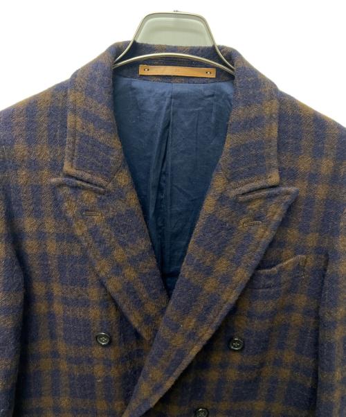 SCYE（サイ）SCYE (サイ) ウールチェックダブルコート ブラウン サイズ:３６の古着・服飾アイテム