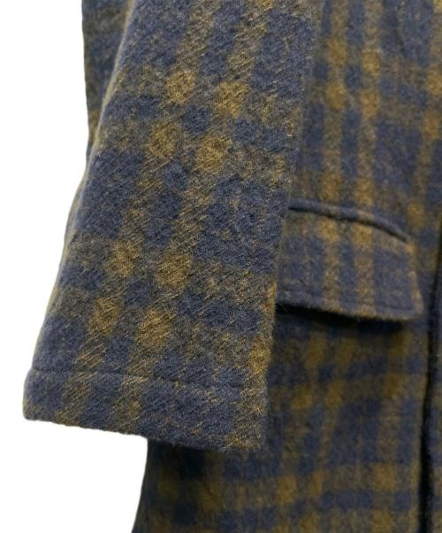 SCYE（サイ）SCYE (サイ) ウールチェックダブルコート ブラウン サイズ:３６の古着・服飾アイテム