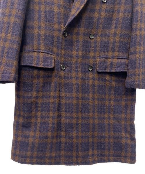 SCYE（サイ）SCYE (サイ) ウールチェックダブルコート ブラウン サイズ:３６の古着・服飾アイテム