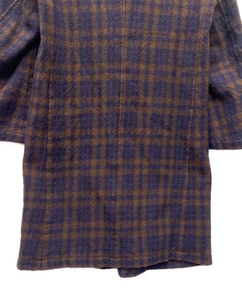SCYE（サイ）SCYE (サイ) ウールチェックダブルコート ブラウン サイズ:３６の古着・服飾アイテム