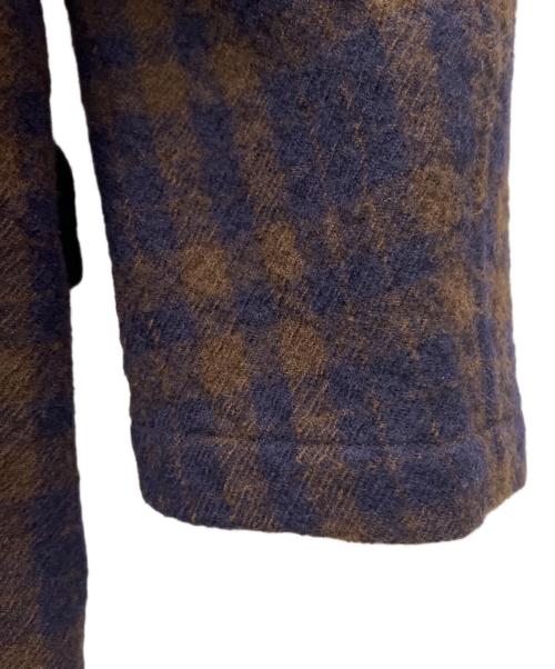 SCYE（サイ）SCYE (サイ) ウールチェックダブルコート ブラウン サイズ:３６の古着・服飾アイテム