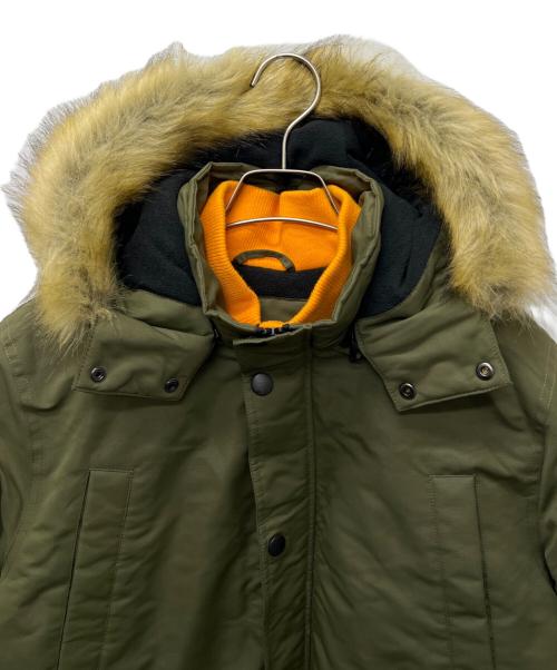 DIESEL（ディーゼル）DIESEL (ディーゼル) ボア付フーディーブルゾン オリーブ サイズ:16の古着・服飾アイテム