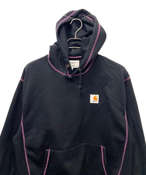 CarHartt（カーハート）CarHartt (カーハート) AWAKE (アウェイク) プルオーバーパーカー ブラック×パープル サイズ:Ｌの古着・服飾アイテム