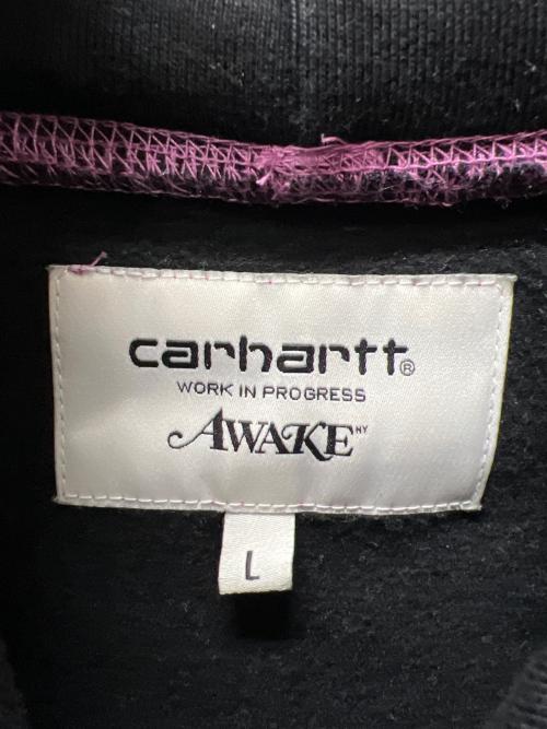 CarHartt（カーハート）CarHartt (カーハート) AWAKE (アウェイク) プルオーバーパーカー ブラック×パープル サイズ:Ｌの古着・服飾アイテム