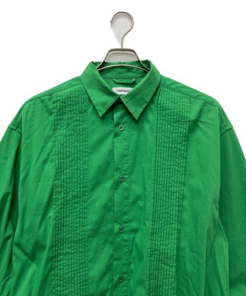 TIGHTBOOTH PRODUCTION（タイトブースプロダクション）TIGHTBOOTH PRODUCTION (タイトブースプロダクション) PLEATS SHIRT JKT グリーン サイズ:Ｌの古着・服飾アイテム