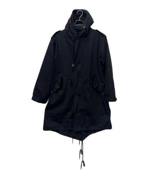 HOUSTON（ヒューストン）HOUSTON (ヒューストン) ライナー付きモッズコート ブラック サイズ:ＸＳの古着・服飾アイテム