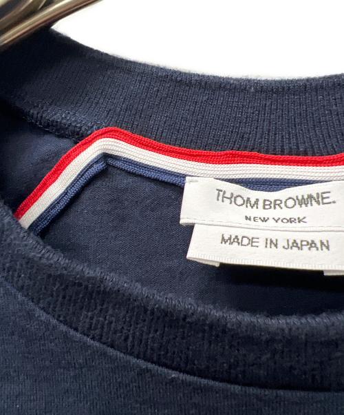 THOM BROWNE. NEW YORK（トムブラウン ニューヨーク）THOM BROWNE. NEW YORK (トムブラウン ニューヨーク) ラグランスリーブカットソー ネイビー サイズ:３８の古着・服飾アイテム