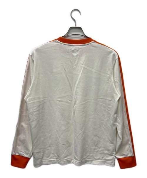 adidas（アディダス）adidas (アディダス) ロングスリーブカットソー ホワイト×オレンジ サイズ:Ｌの古着・服飾アイテム