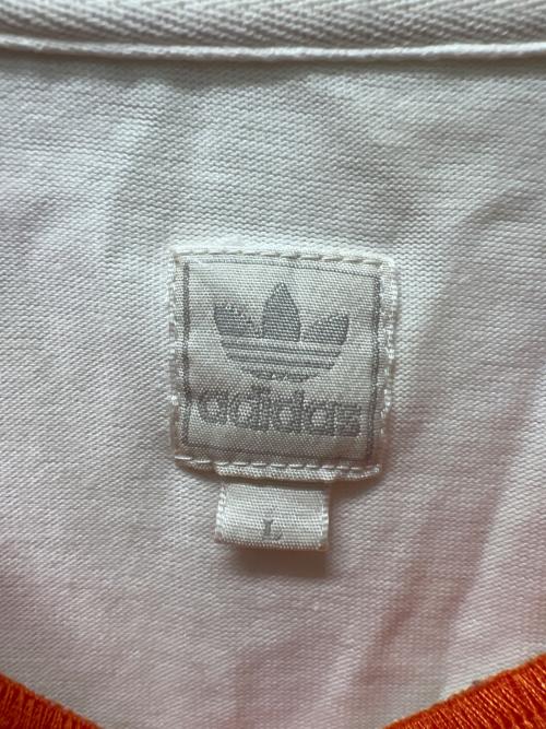 adidas（アディダス）adidas (アディダス) ロングスリーブカットソー ホワイト×オレンジ サイズ:Ｌの古着・服飾アイテム