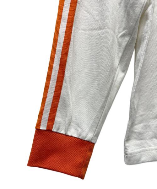 adidas（アディダス）adidas (アディダス) ロングスリーブカットソー ホワイト×オレンジ サイズ:Ｌの古着・服飾アイテム