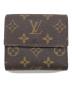 LOUIS VUITTON (ルイ ヴィトン) モノグラム フルリ ポルトフォイユ エリーズ ブラウン：10000円