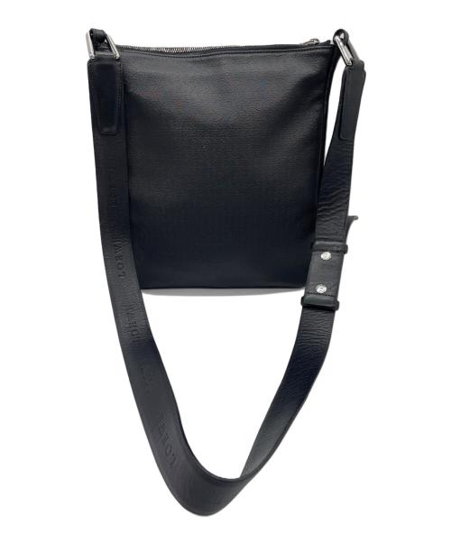 LOEWE（ロエベ）LOEWE (ロエベ) リピートアナグラムショルダーバッグ ブラック×ホワイトの古着・服飾アイテム
