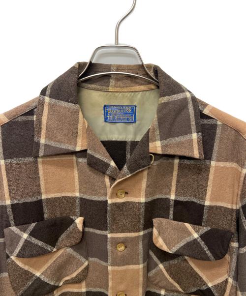 PENDLETON（ペンドルトン）PENDLETON (ペンドルトン) ウールチェックシャツ ベージュ×ブラウン サイズ:Ｍの古着・服飾アイテム