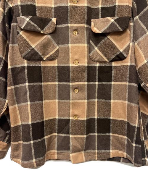 PENDLETON（ペンドルトン）PENDLETON (ペンドルトン) ウールチェックシャツ ベージュ×ブラウン サイズ:Ｍの古着・服飾アイテム