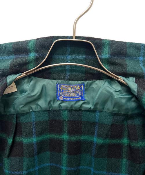 PENDLETON（ペンドルトン）PENDLETON (ペンドルトン) ウールチェックシャツ グリーン×ブラック サイズ:Ｍの古着・服飾アイテム