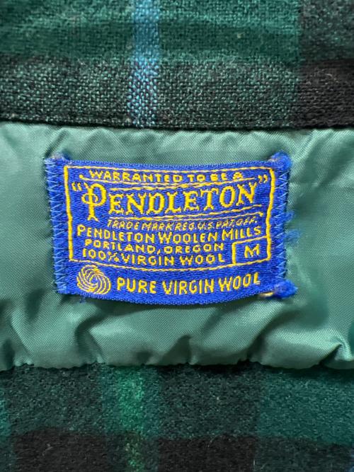 PENDLETON（ペンドルトン）PENDLETON (ペンドルトン) ウールチェックシャツ グリーン×ブラック サイズ:Ｍの古着・服飾アイテム