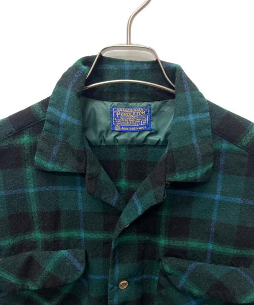 PENDLETON（ペンドルトン）PENDLETON (ペンドルトン) ウールチェックシャツ グリーン×ブラック サイズ:Ｍの古着・服飾アイテム
