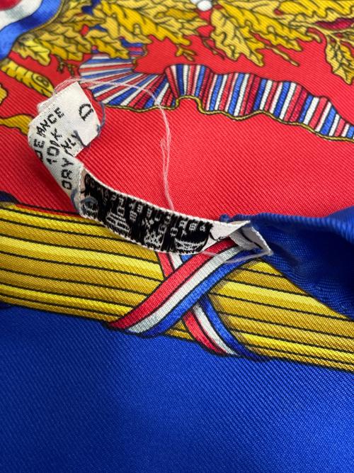 HERMES（エルメス）HERMES (エルメス) LIBERTE EGALITE FRATERNITE REPUBLIQUE FRANCAISE レッド×ブルーの古着・服飾アイテム