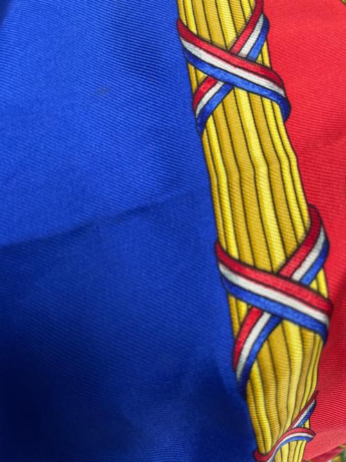 HERMES（エルメス）HERMES (エルメス) LIBERTE EGALITE FRATERNITE REPUBLIQUE FRANCAISE レッド×ブルーの古着・服飾アイテム