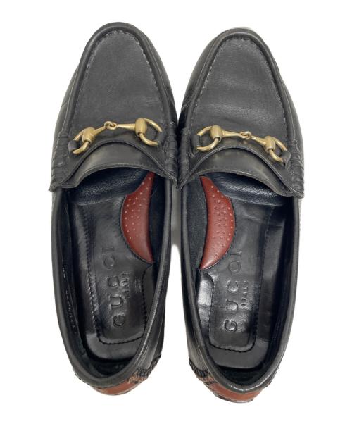 GUCCI（グッチ）GUCCI (グッチ) レザーローファー ブラック サイズ:SIZE 40 1/2の古着・服飾アイテム