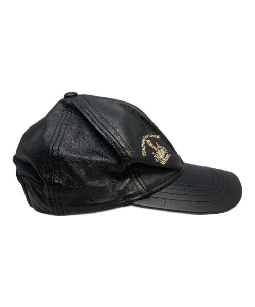 HARLEY-DAVIDSON（ハーレーダビッドソン）HARLEY-DAVIDSON (ハーレーダビッドソン) レザーキャップ　HARLEY-DAVIDSON（ハーレーダビッドソン） ブラックの古着・服飾アイテム