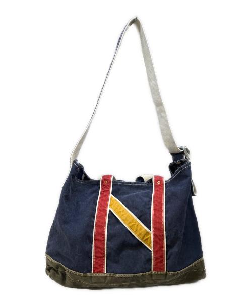 NICENESS（ナイスネス）NICENESS (ナイスネス) L.LESH 2wayショルダーバッグ ネイビー×オリーブの古着・服飾アイテム