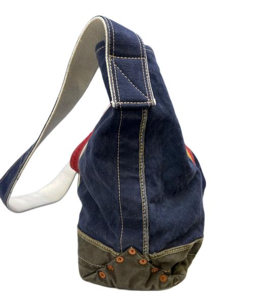 NICENESS（ナイスネス）NICENESS (ナイスネス) L.LESH 2wayショルダーバッグ ネイビー×オリーブの古着・服飾アイテム