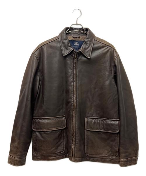 BURBERRY LONDON（バーバリーロンドン）BURBERRY LONDON (バーバリーロンドン) レザージャケット ブラウン サイズ:Ｌの古着・服飾アイテム