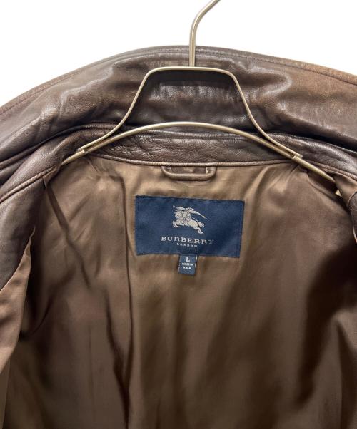 BURBERRY LONDON（バーバリーロンドン）BURBERRY LONDON (バーバリーロンドン) レザージャケット ブラウン サイズ:Ｌの古着・服飾アイテム