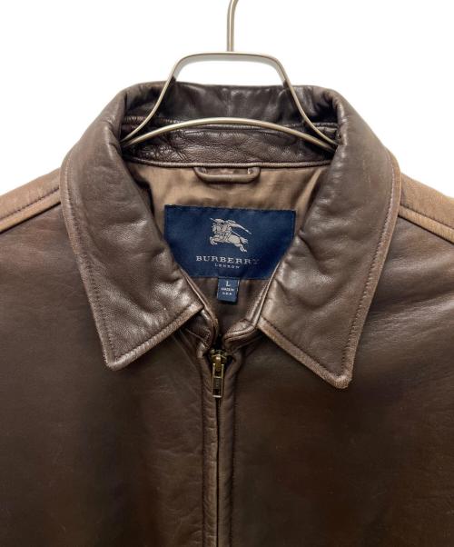 BURBERRY LONDON（バーバリーロンドン）BURBERRY LONDON (バーバリーロンドン) レザージャケット ブラウン サイズ:Ｌの古着・服飾アイテム