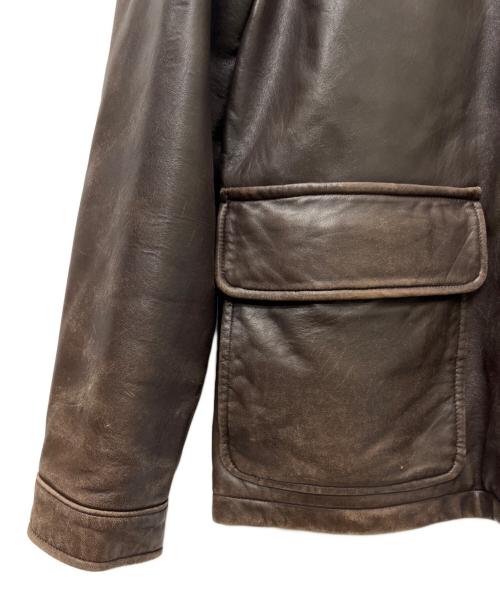 BURBERRY LONDON（バーバリーロンドン）BURBERRY LONDON (バーバリーロンドン) レザージャケット ブラウン サイズ:Ｌの古着・服飾アイテム