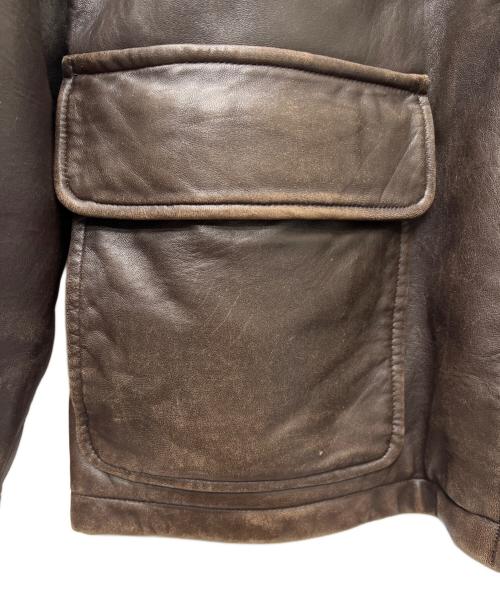 BURBERRY LONDON（バーバリーロンドン）BURBERRY LONDON (バーバリーロンドン) レザージャケット ブラウン サイズ:Ｌの古着・服飾アイテム