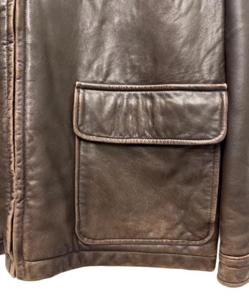 BURBERRY LONDON（バーバリーロンドン）BURBERRY LONDON (バーバリーロンドン) レザージャケット ブラウン サイズ:Ｌの古着・服飾アイテム