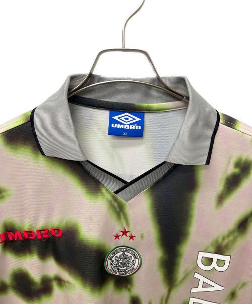 UMBRO（アンブロ）UMBRO (アンブロ) BAL (バル) BAL/UMBRO LS SOCCER JERSEY グレー×グリーン サイズ:ＸＬの古着・服飾アイテム