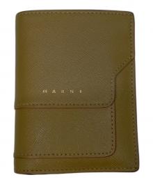 MARNI（マルニ）の古着「サフィアーノレザー バイフォールドウォレット」｜ベージュ