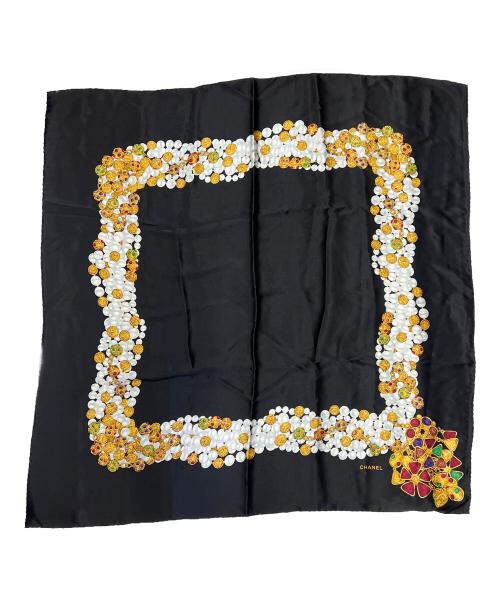 CHANEL（シャネル）CHANEL (シャネル) パールジュエルモチーフスカーフ ブラックの古着・服飾アイテム